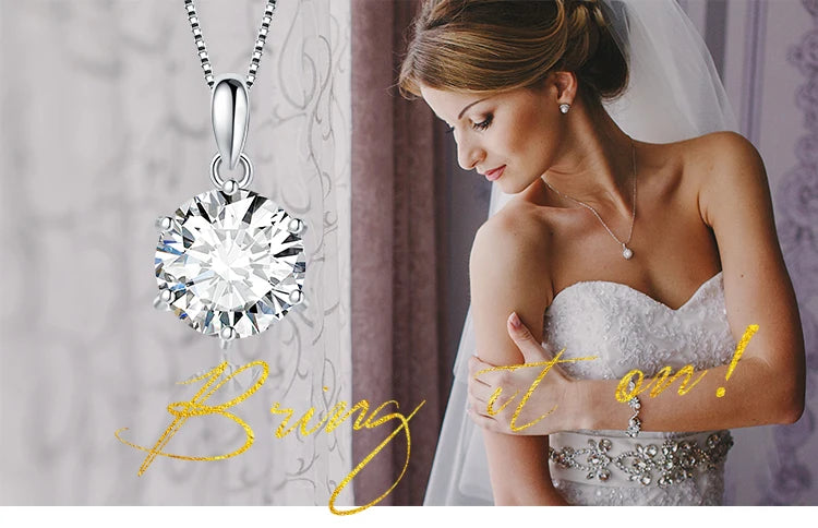 JewelryPalace Moissanite 1-3CT Round Pendant – 925 Sterling Silver Necklace for Women