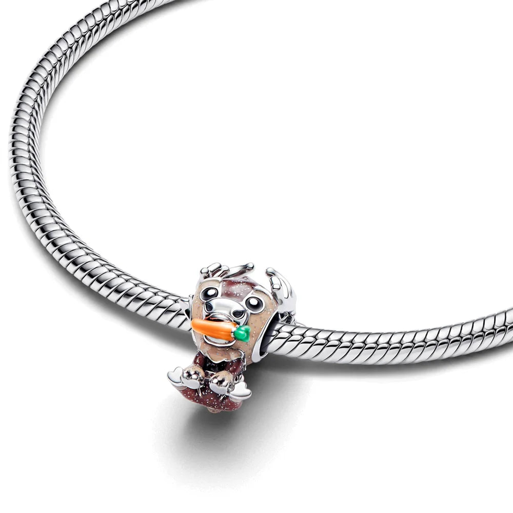 Sparkling Christmas Butterfly Bell Moon Charms | 925 Silver Beads Fit Original Pan Bracelet | DIY Women Jewelry New Year Gift