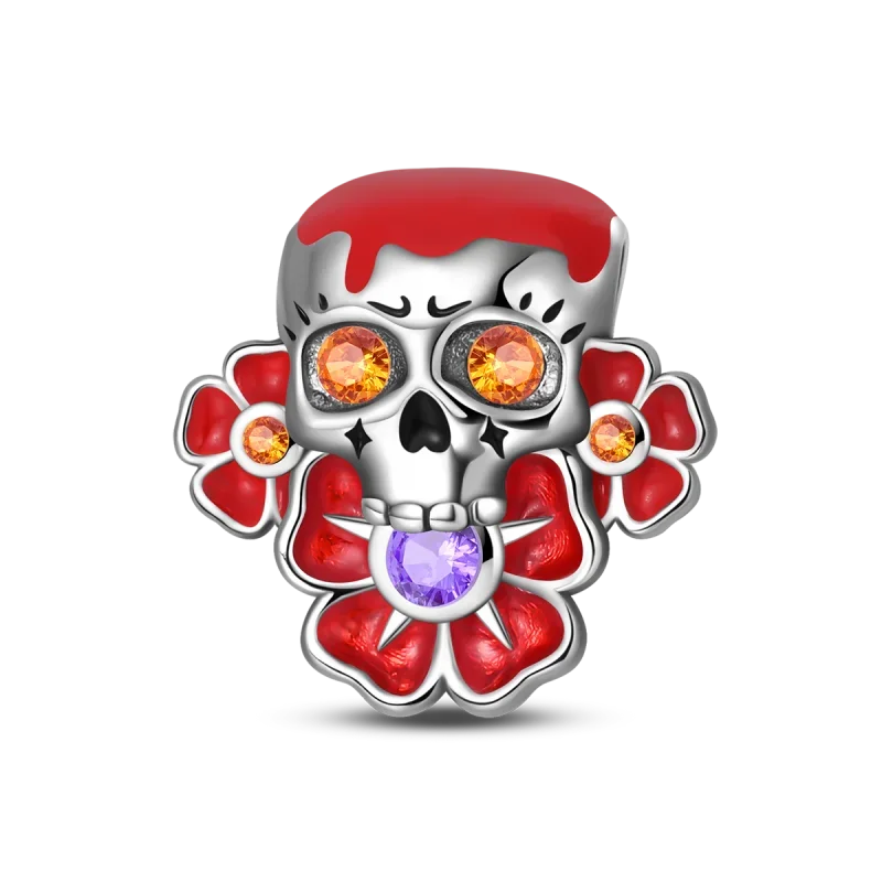 925 Sterling Silver Halloween Charms | Skull, Pumpkin, Bat, Ghost & Coffin Luminous Beads Fit Pandora Bracelet DIY Jewelry Gift