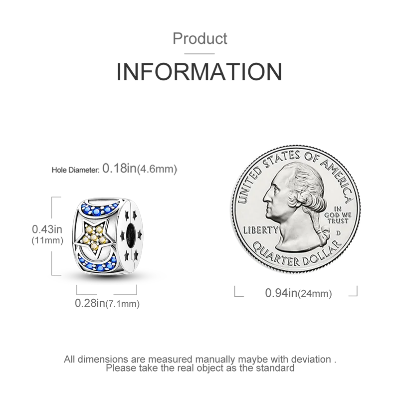 925 Sterling Silver CZ Pave Daisy Clip Charm & Safety Chain – Fits Original Pandora Bracelet, Women’s Silver Stopper Beads Jewelry