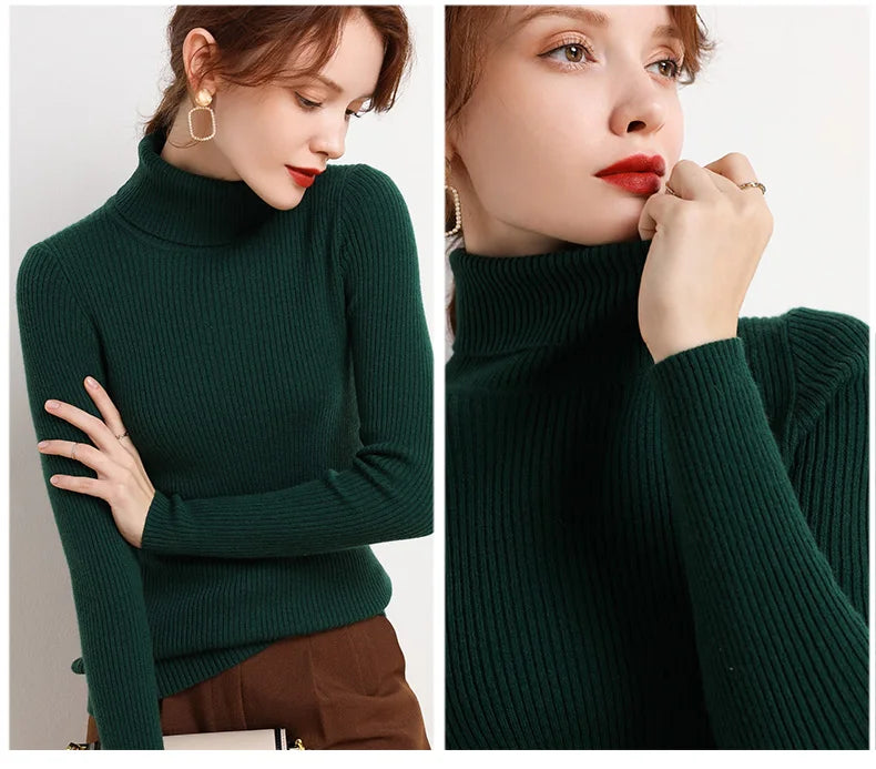Heliar Women’s Fall Turtleneck Sweater – Soft Knitted Cashmere Pullover, Basic Warm Jumper for Autumn Winter 2024