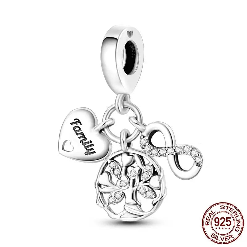 Hot Sale 925 Sterling Silver Moments Keychain Charm | Fit Original Bracelet Beads Women’s Elegant Jewelry Gift