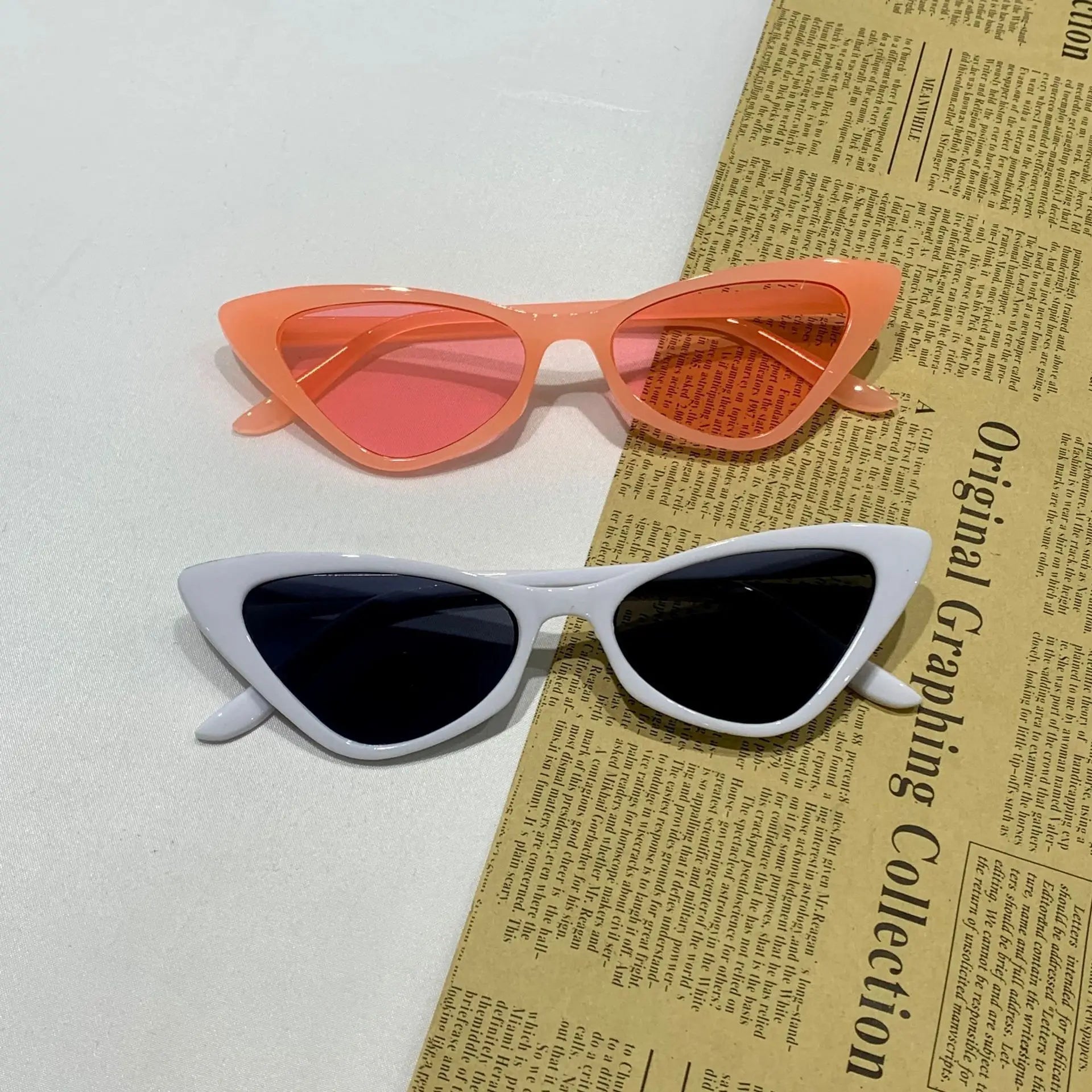 Small Frame Vintage Square Sunglasses – Women Men Cat Eye Triangle Sun Glasses Retro Unisex Eyewear
