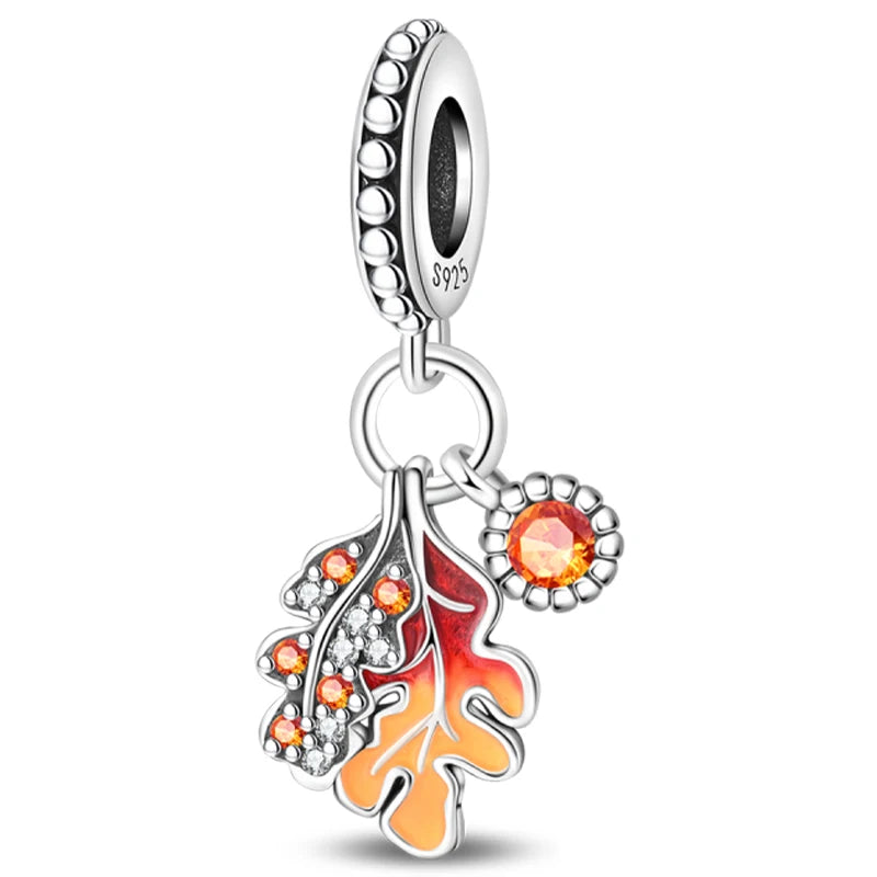 Original 925 Sterling Silver Luminous Lantern & Magic Cat Charm Bead | Glowing Angel Jungle Pendant for Bracelet Jewelry