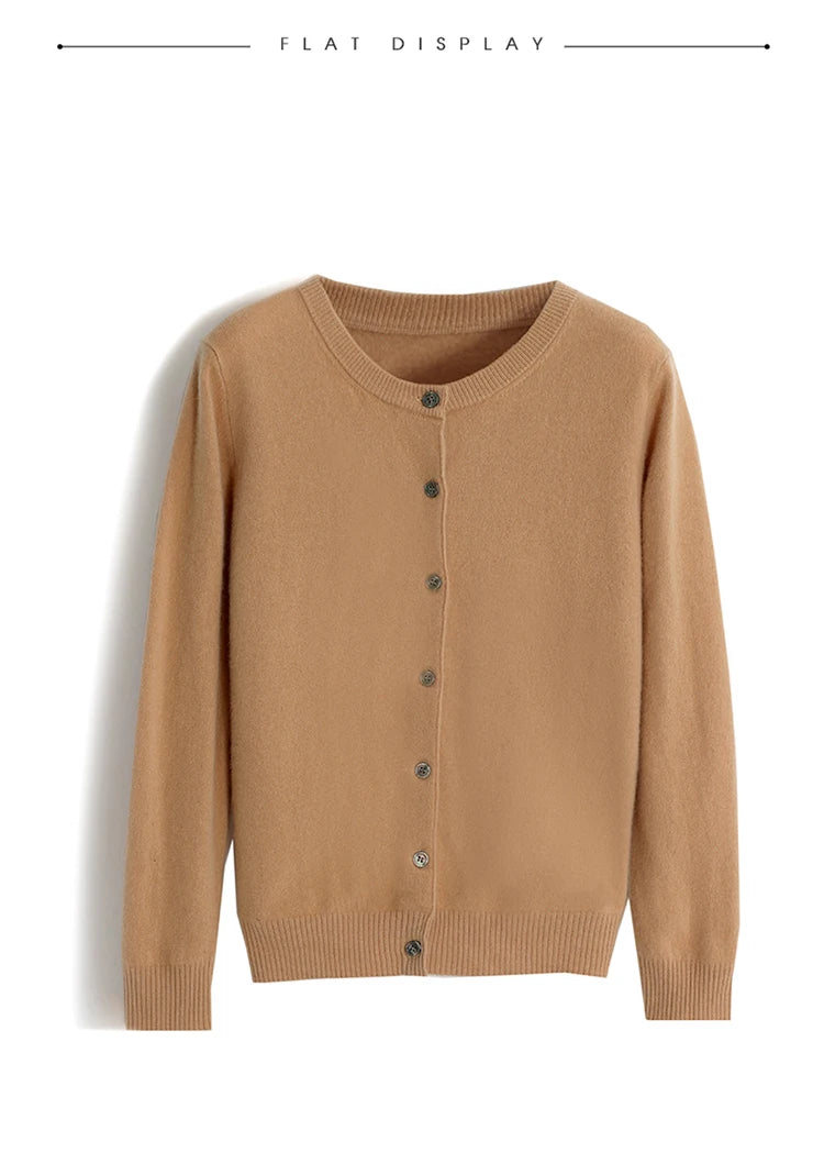Off-Season Knitted Open Cardigan – Women’s Loose Round Neck Outerwear | Large Size Sweater for Spring & Autumn