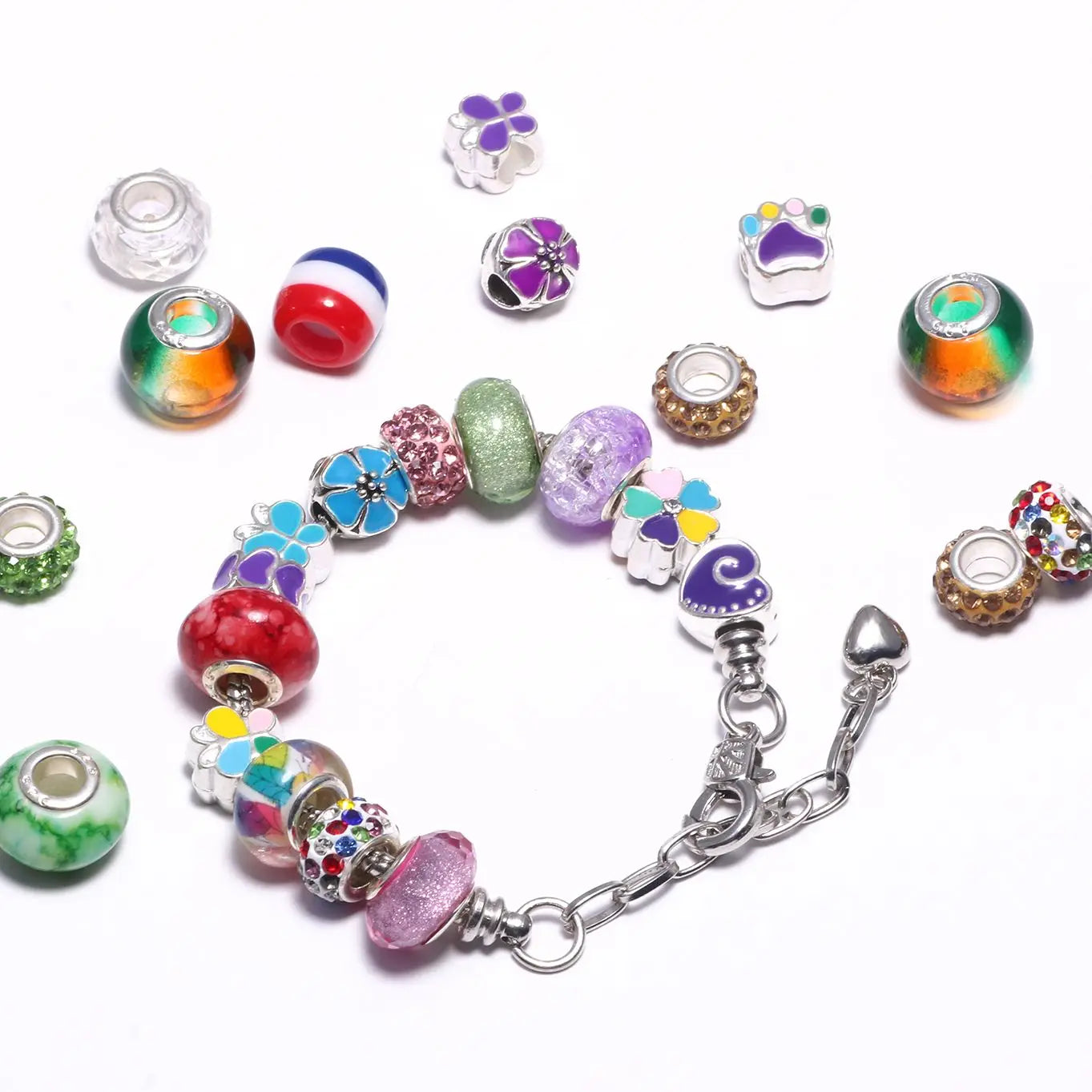 Silicone Spacer Stopper Clip Beads | Murano Crystal Charms | Fit Original Pandora Bracelet & Necklace | DIY Jewelry Making