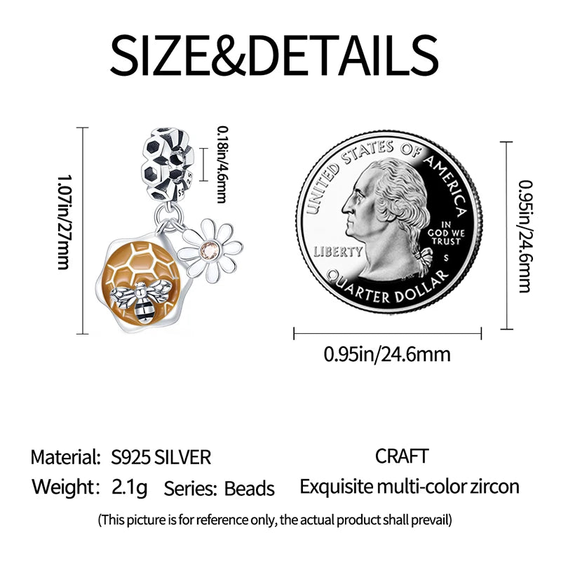 925 Sterling Silver Bee Series Charms | Fit Original Pandora Bracelet – DIY Women’s Jewelry Beads Hot Sale