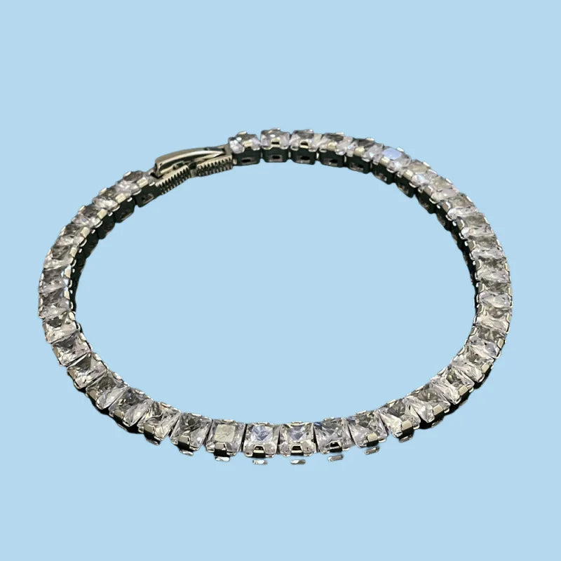 925 Sterling Silver 5MM White Zircon Bracelet | Women’s Fashion Jewelry