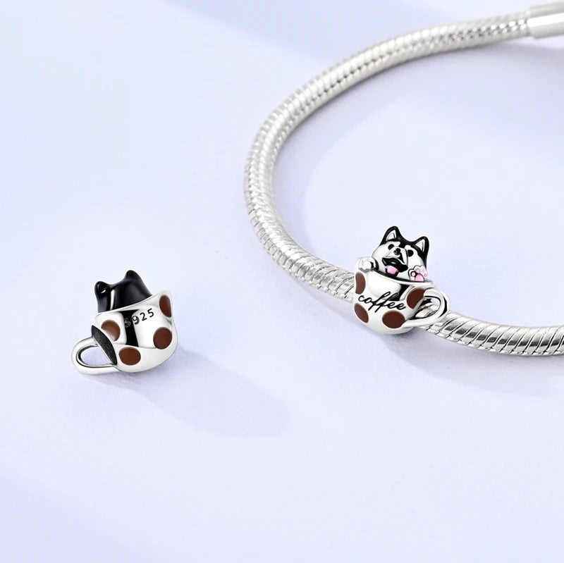 925 Sterling Silver Dog & Cat Animal Series Charms | Pet Beads for Original Bracelet & Necklace DIY Jewelry for Women