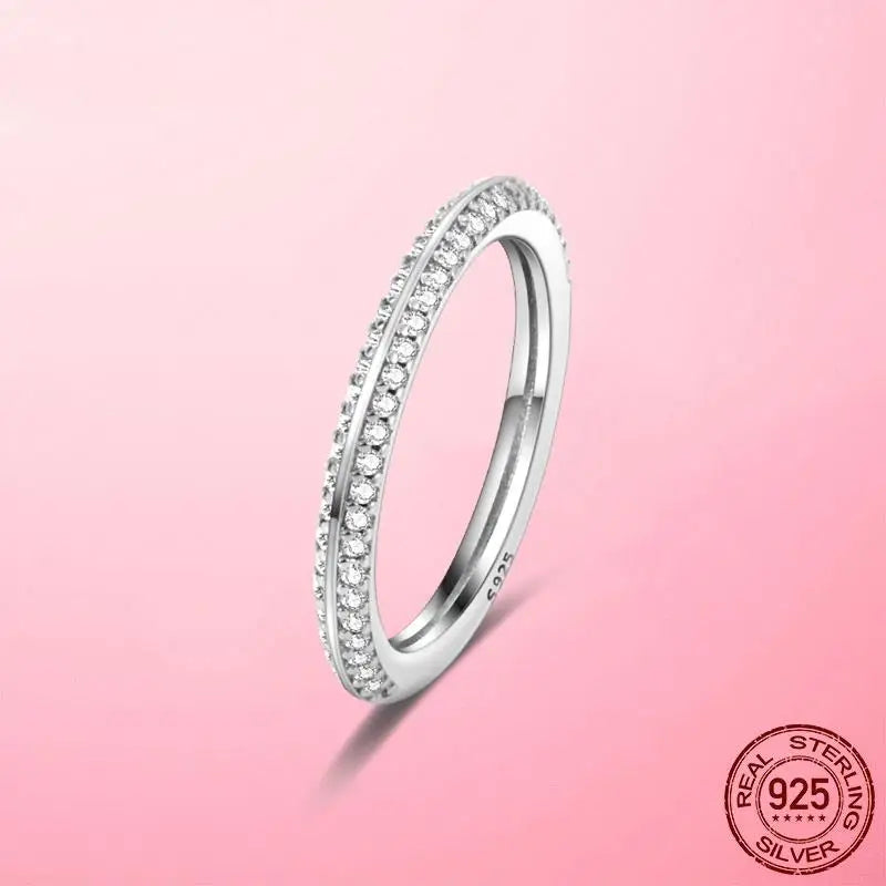 925 Silver Stackable Infinite Heart Daisy Flower Ring for Women | Sterling Silver Brand Jewelry Gift
