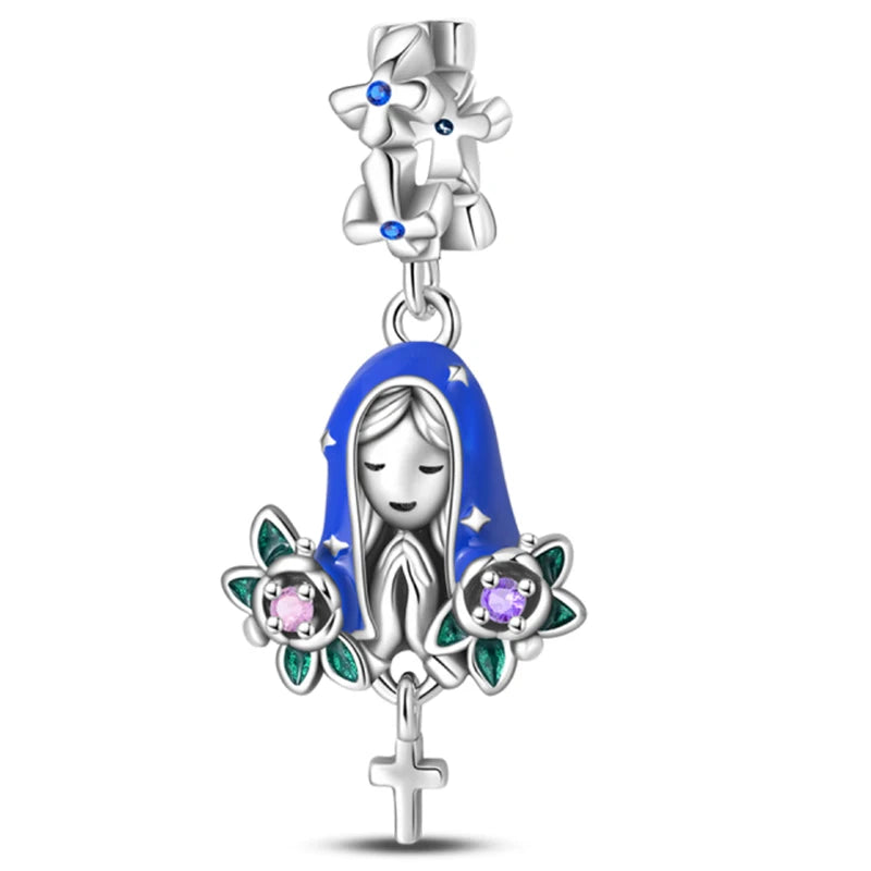 Original 925 Sterling Silver Luminous Lantern & Magic Cat Charm Bead | Glowing Angel Jungle Pendant for Bracelet Jewelry