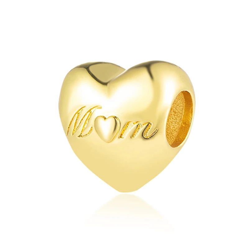 Sparkling Gold Plated Heart & Flower Clip Dangle Charm Beads | Fits Original Snake Bracelet & Necklace | DIY Jewelry Gift for Women