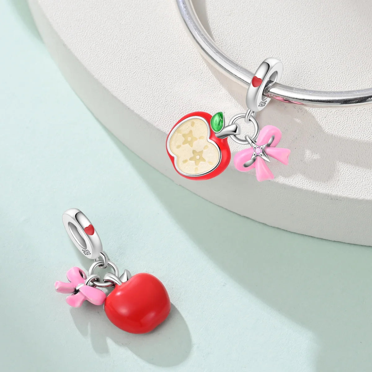 925 Sterling Silver Fruit Series Beads | Raspberry, Strawberry, Avocado & Lemon Dangle Charms for Bracelet