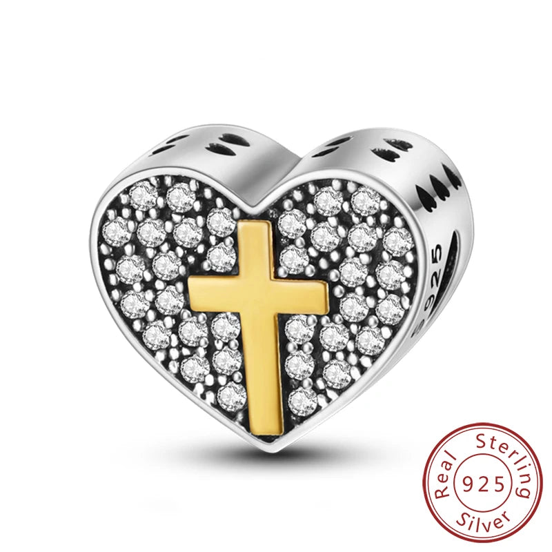 New 925 Sterling Silver Family Sister Love Heart Charm Bead | Original Bracelet DIY Jewelry Gift for Women