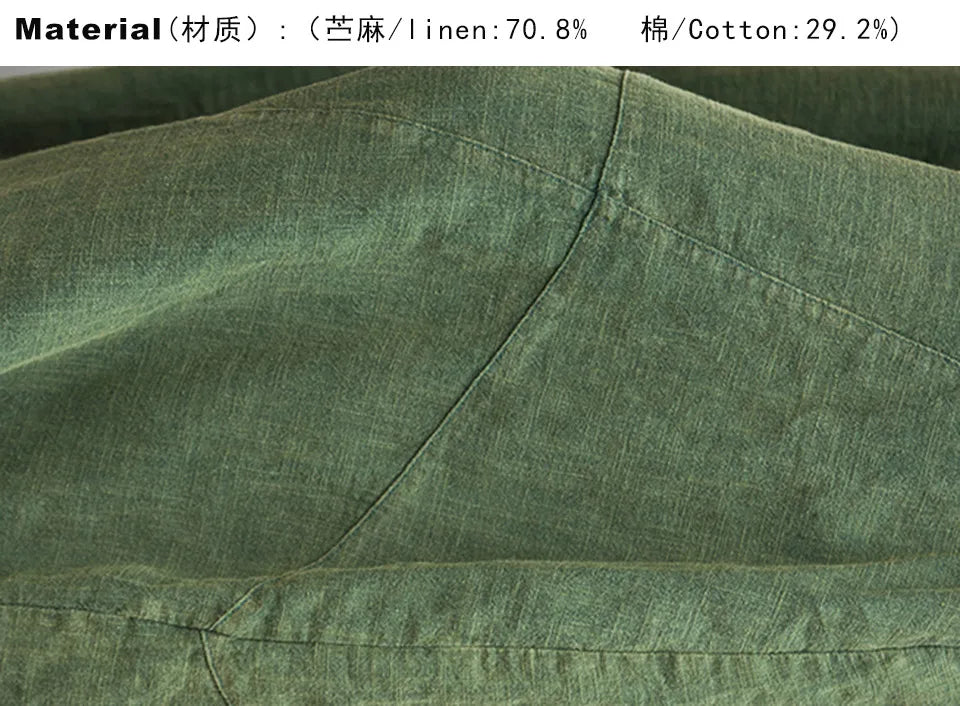 Elegant Women’s Cotton Linen Baggy Cargo Pants – Vintage Elastic Waist Wide-Leg Casual Trousers