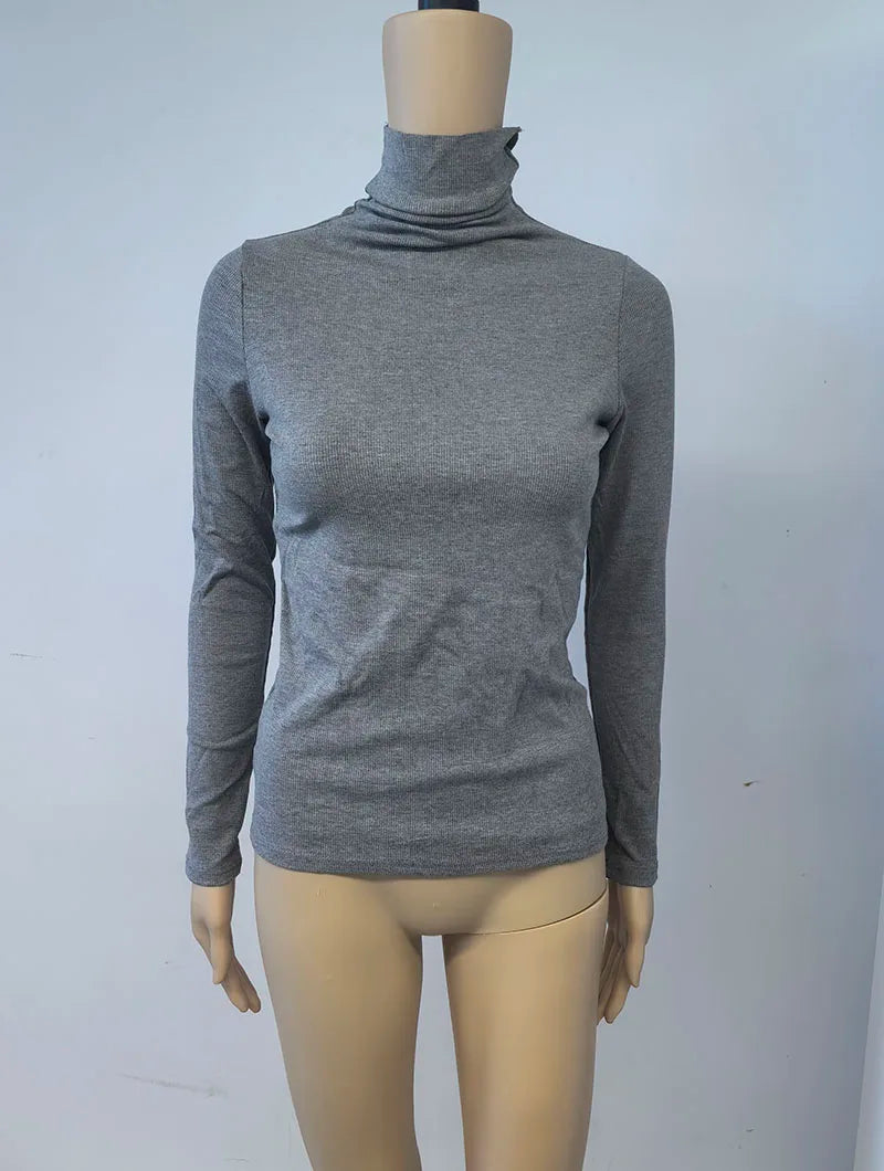 Women's Turtleneck Knitted Sweater | Autumn Slim Fit Pullover | High-End Long Sleeve Basic Top
