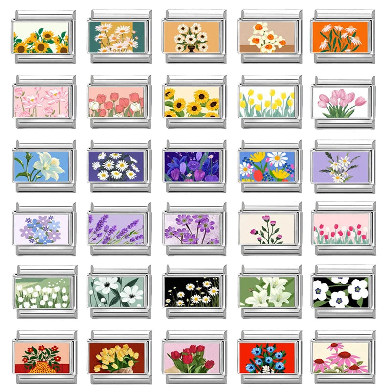 2025 Original Y2K Colorful Cute Cartoon Cats Dogs Italian Charm Links Fit 9mm Stainless Steel Bracelet Men Women DIY Making Gift