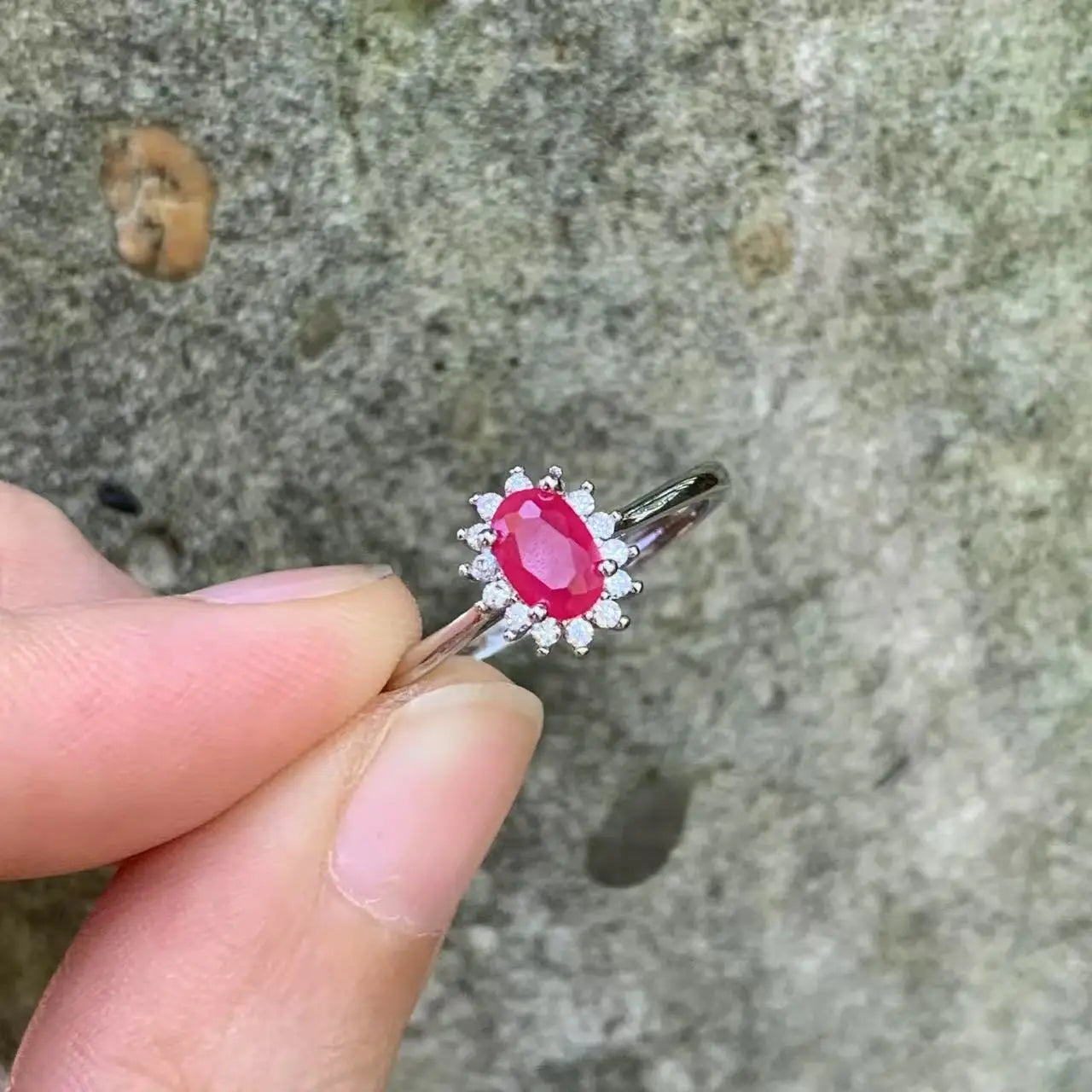 Natural Ruby Adjustable Ring for Women | 6x4mm Vintage 925 Silver Fine Jewelry Gift – High Quality Wholesale