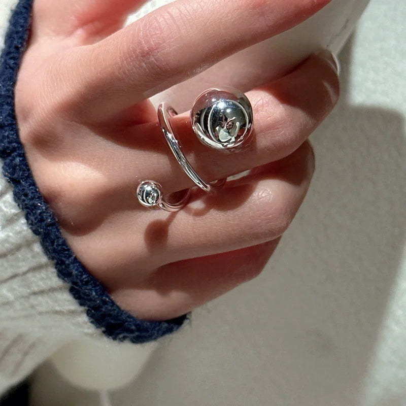 VENTFILLE 925 Sterling Silver Irregular Geometry Ring – Women’s Minimalist Jewelry Gift