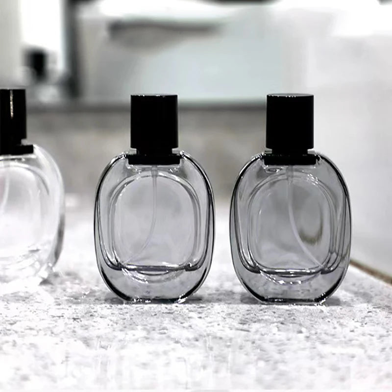 50ML Portable Perfume Spray Bottle – Refillable Glass Travel Atomizer | Large Capacity Press-Type Empty Cosmetic Bottle