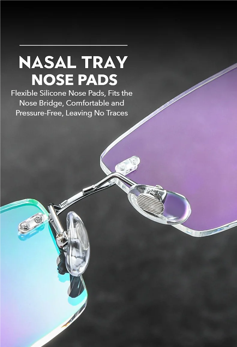 O-Q CLUB Ultra-Light Titanium Rimless Reading Glasses – Men’s Fashion Prescription Eyewear