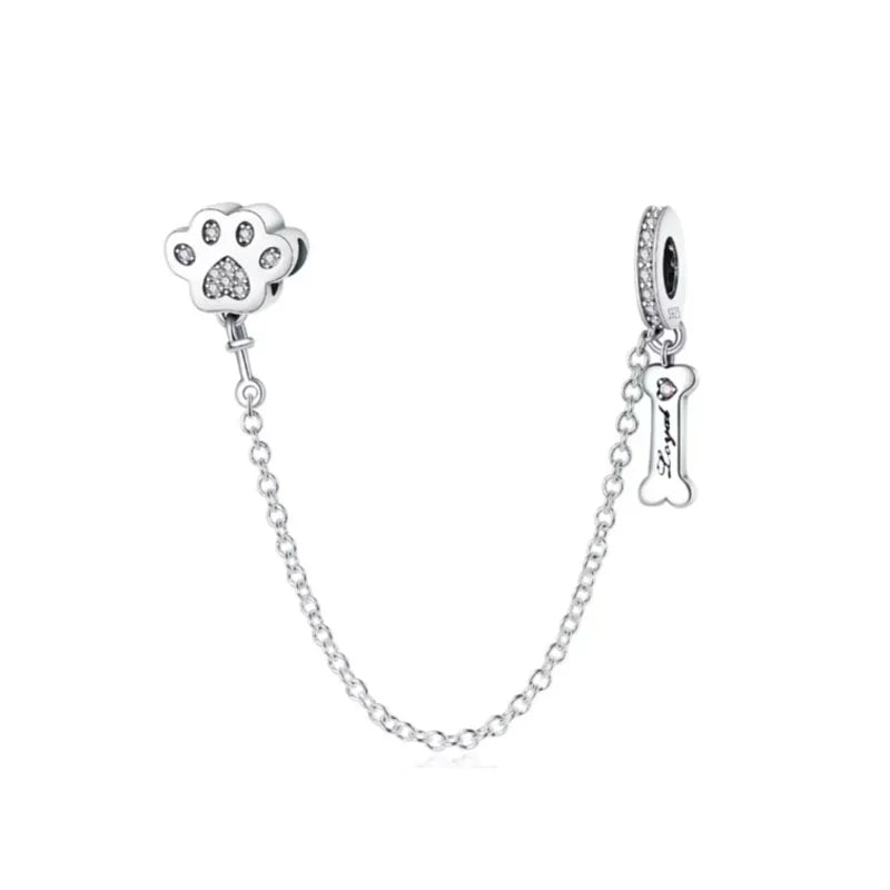 925 Sterling Silver Butterfly, Moon & Life Tree Safety Chain | Fits Original Bracelet DIY Jewelry Accessory