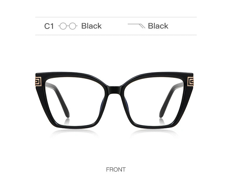 GENEVIEVE Personalized Large Frame Square Anti-Blue Light Reading Glasses – Women’s Photochromic Custom Prescription Eyewear