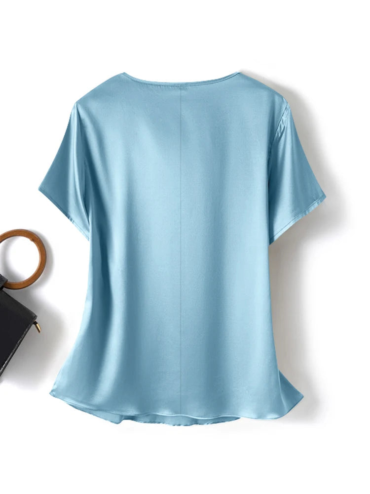 Women’s Summer ZANZEA Satin Blouse 2024 – Short Sleeve O-Neck Oversized Tunic 👚☀️