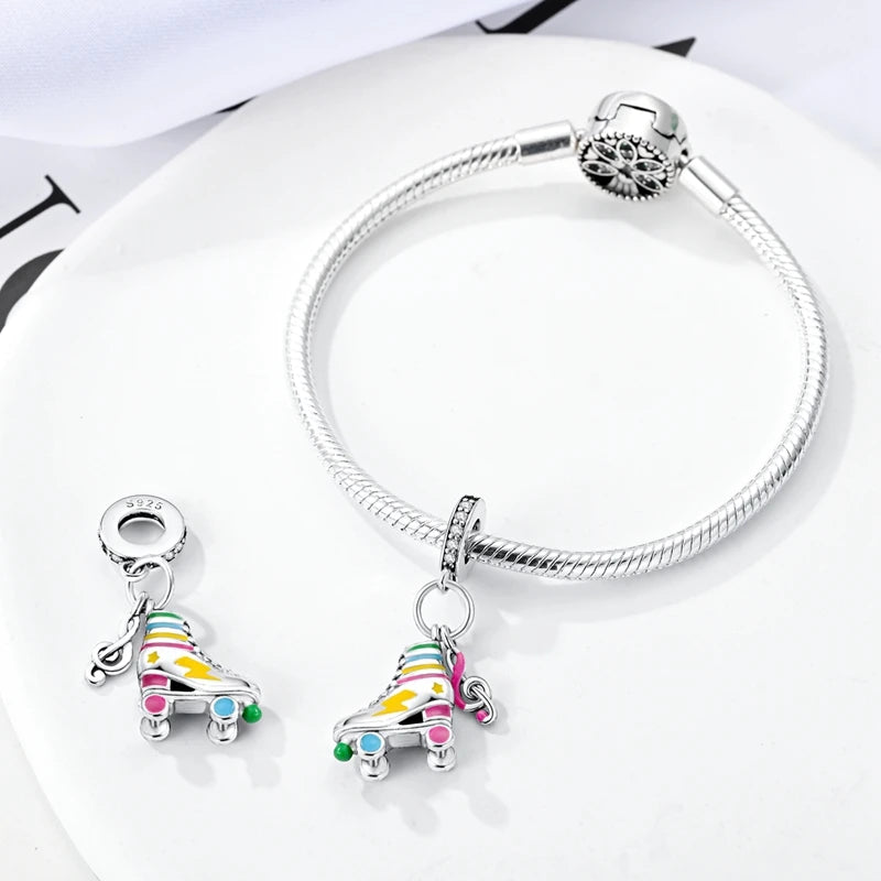 925 Sterling Silver Funny Playable Charms Beads | Smart Watch Tarot Bike Travel Dangle Fit Pandora Bracelet DIY Jewelry