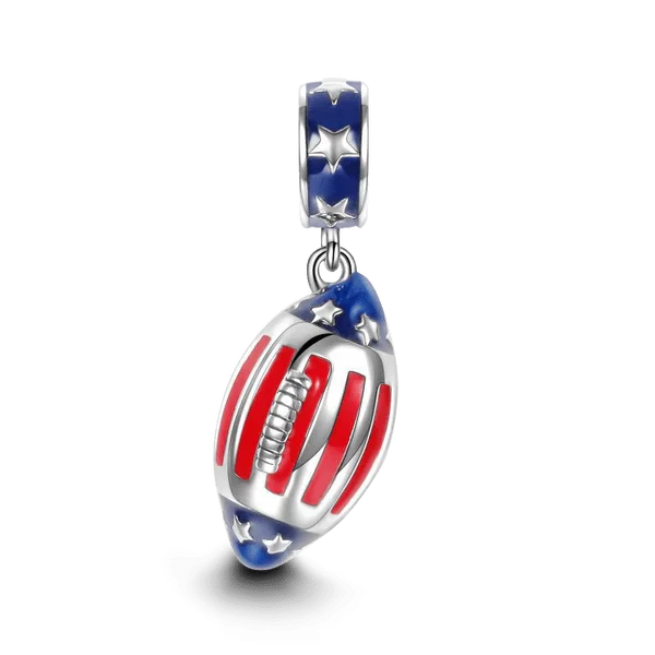 925 Sterling Silver Sports Charms – Football, Baseball, Tennis, Dumbbell Pendants Fit European Bracelets