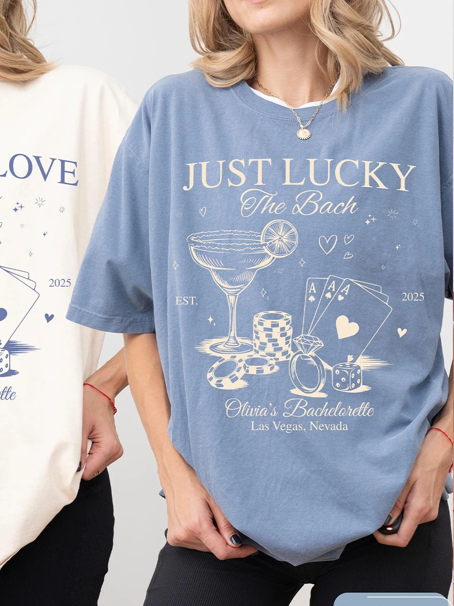Lucky In Love Las Vegas Shirt 💍✨ Custom Bachelorette Party Unisex Tee
