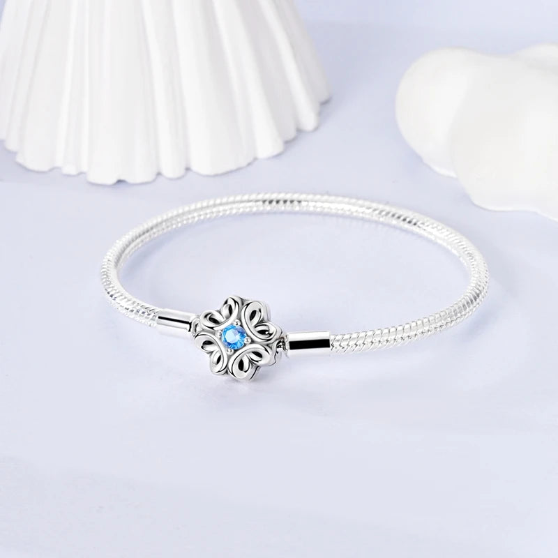 925 Sterling Silver Evil Eye Bracelet with Hand of Fatima | Blue Zircon Protection Charm Jewelry for Women