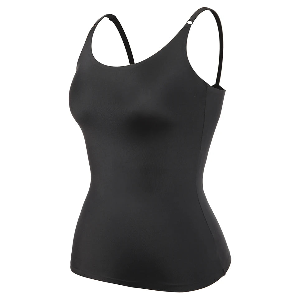 Seamless Shapewear Tank Top Camisole – Women’s Tummy Control Smooth Compression Vest in Nude & Black