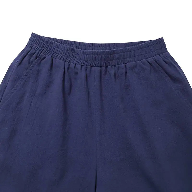 ZANZEA 2025 Women’s Cotton Linen Wide-Leg Pants | Summer Casual Elastic Waist Palazzo Trousers