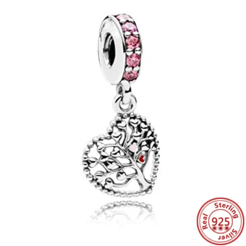 925 Sterling Silver Heart-Shaped Moon Rose Beads Charm | Classic Random Blind Bag | Affordable DIY Bracelet Jewelry Gift