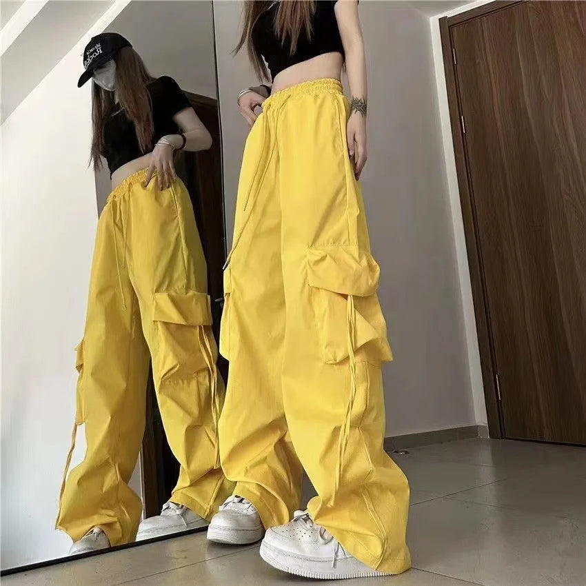 Retro Women’s Cargo Pants – High Waist Streetwear Casual Harajuku Sports Sweatpants