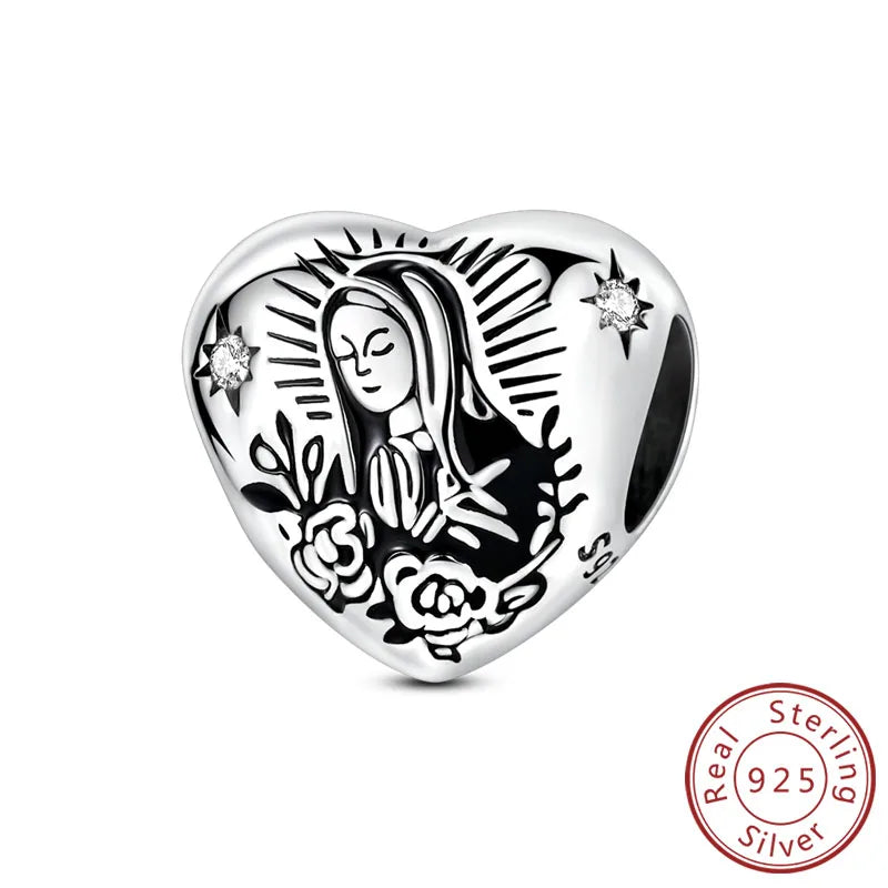 New Love Heart Shaped 925 Sterling Silver Charms – Family & Friendship Charm Beads Fit Original Bracelets for Women