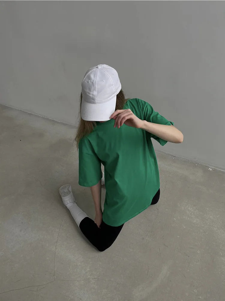 Botvotee 21 Colors Oversized Basic T-Shirts for Women | 100% Cotton Casual Summer Tops | Solid Color Loose Fit Tees