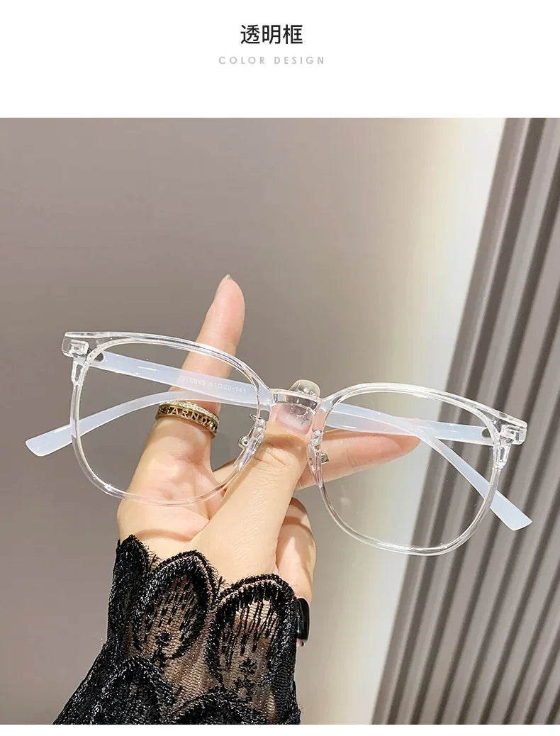 0 to -600 Myopia Large Frame Glasses – Ultra-Light Anti Blue Light Finished Flat Glasses