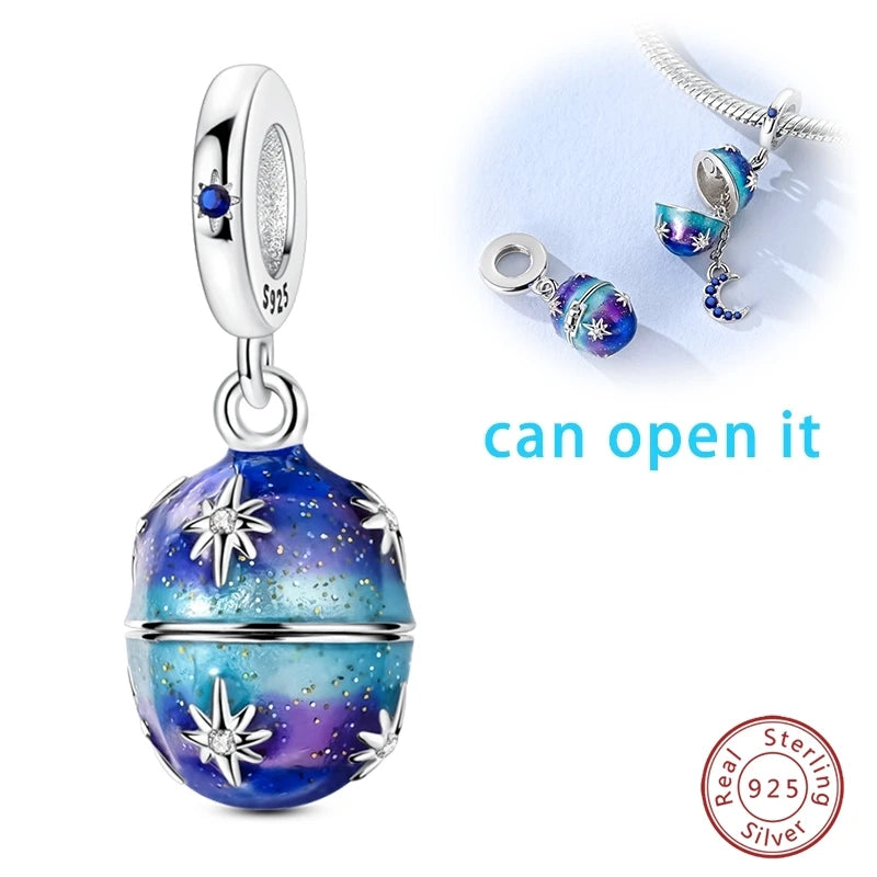 925 Sterling Silver Animal & Love Charms | Cat, Elephant, Bear, Swan & Easter Egg Beads Fit Original 3mm Bracelets DIY Jewelry