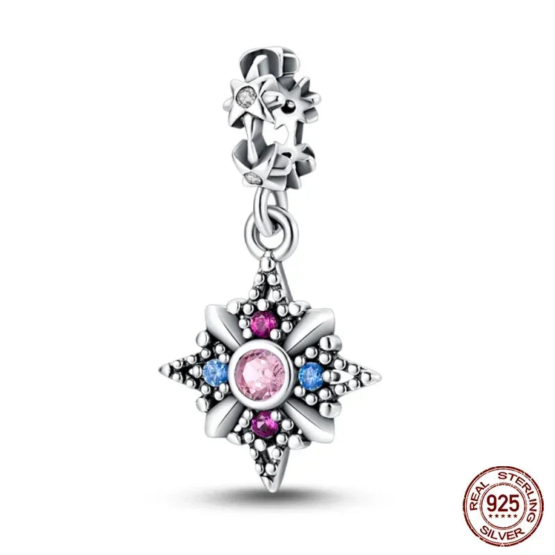 925 Sterling Silver Classic Purple Retro Heart Charm | Lotus Angel Beads for Bracelet & Necklace DIY Jewelry
