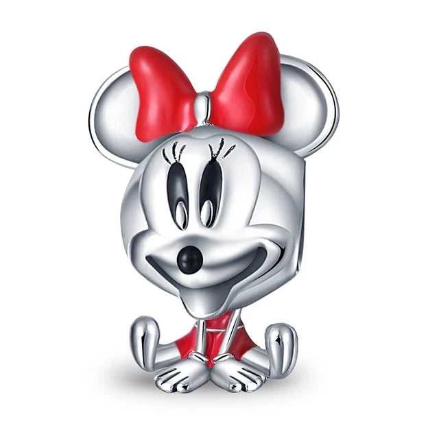 MINISO Disney 925 Sterling Silver Cheshire Cat & Remy Mouse Charms | Fit Original Bracelet Necklace Women Jewelry Gift