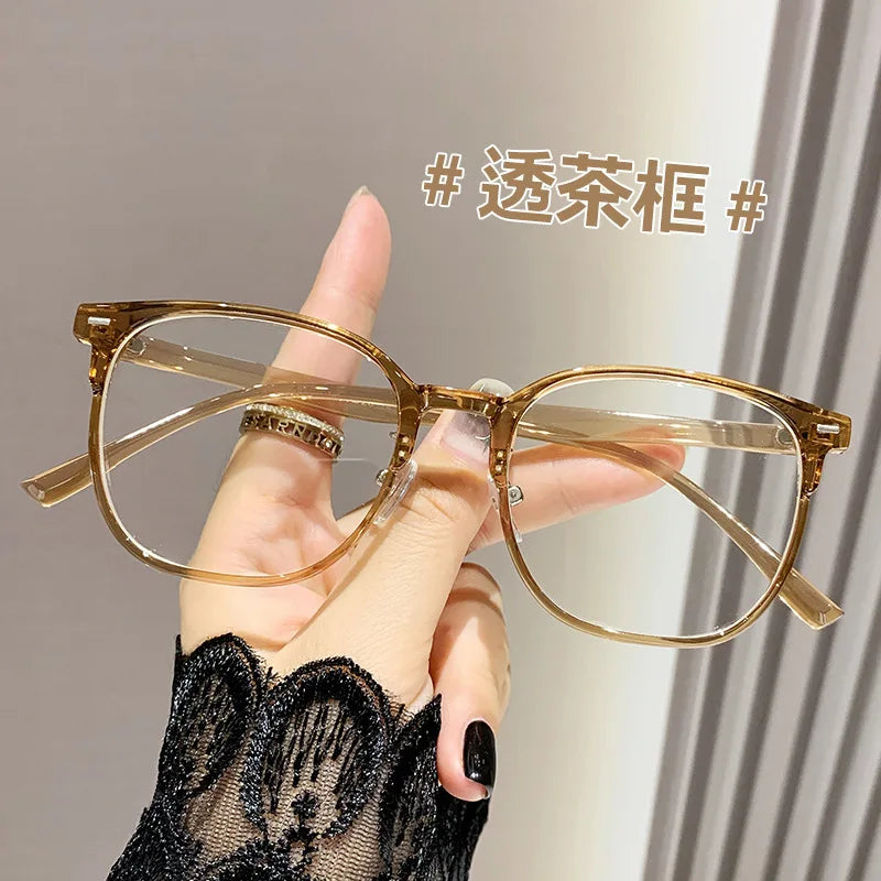 0 to -600 Myopia Large Frame Glasses – Ultra-Light Anti Blue Light Finished Flat Glasses