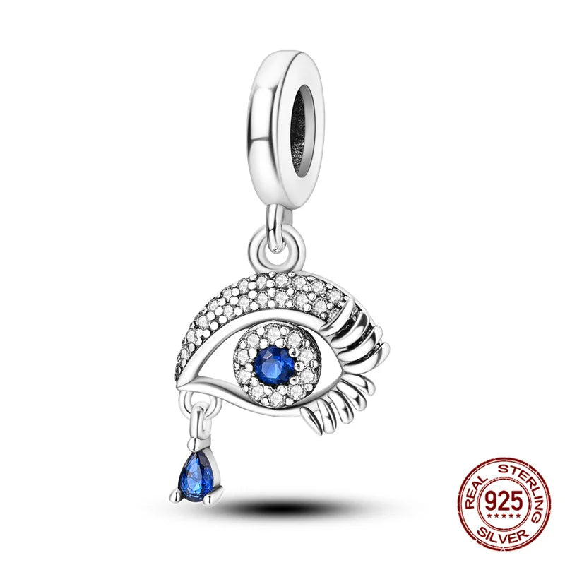 925 Sterling Silver Blue Zircon Evil Eye Charm | Original Devil Eye Series Bead Fits Pandora Bracelet – Women’s DIY Jewelry Gift