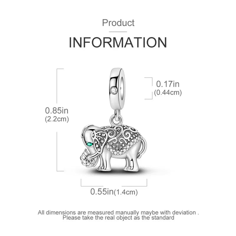 925 Sterling Silver Animal Series Charms | Horse, Squirrel, Elephant, Llama, Snake & Fox Fit Pandora Bracelet Original Jewelry