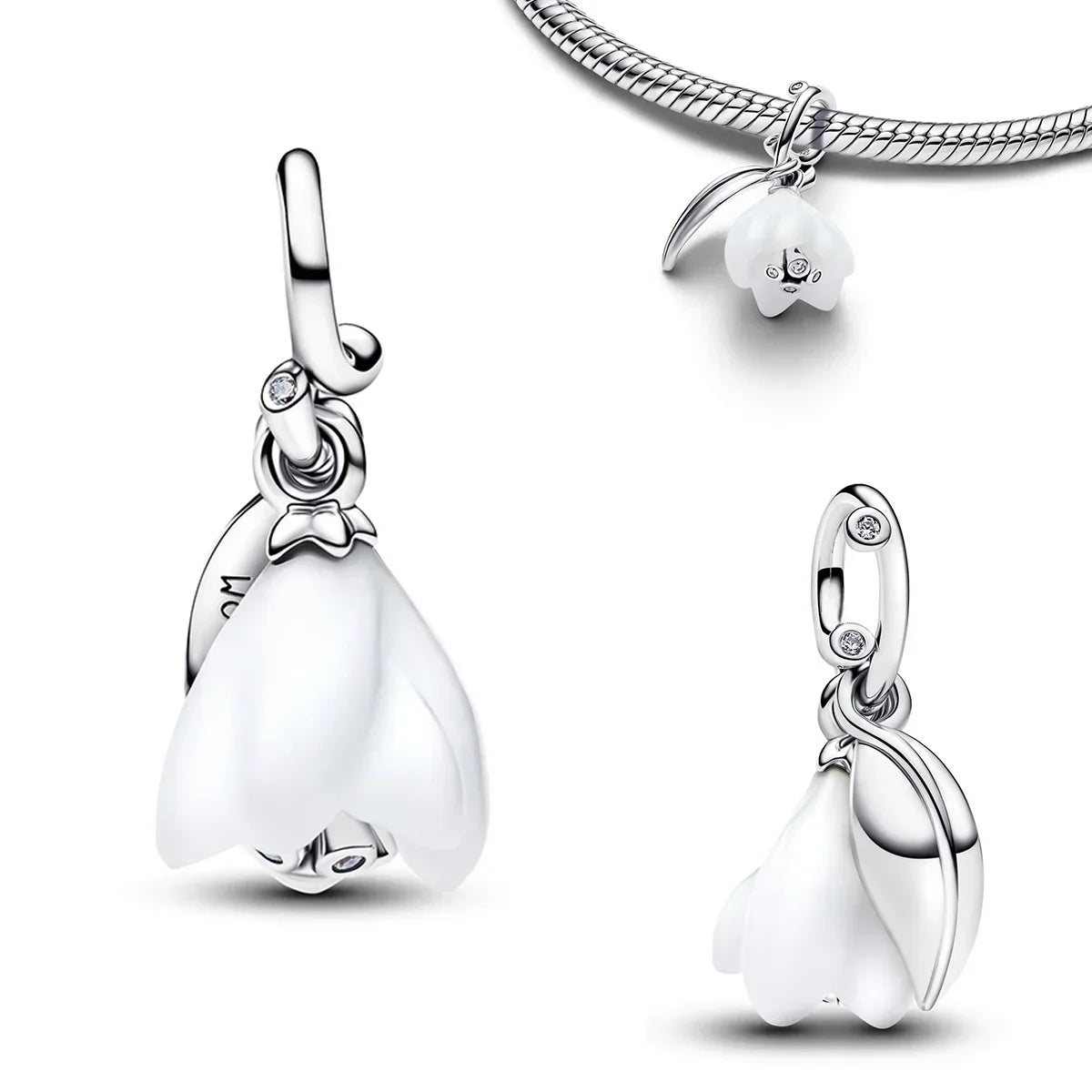 925 Sterling Silver Golden Round Necklace & Bow Earrings Set | Stars, Moon & Heart Charms Beads Women Jewelry Gift