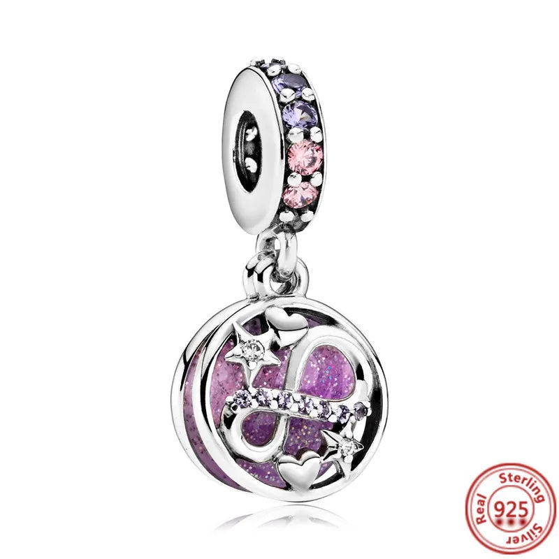 925 Silver Round Chain with Beads, Snowflakes & Hearts for Original Charm Bracelets – DIY Jewelry Accessory