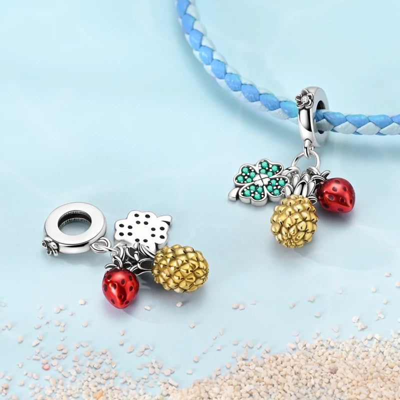 New Summer Ocean Silver Plated Sea Turtle & Starfish Shell Charm | DIY Bracelet Jewelry for Women