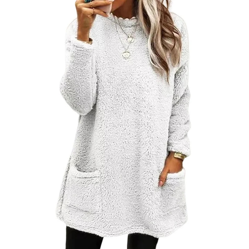 2024 Women’s Winter Warm Fleece Hoodie | Thick Streetwear Loose Casual Hooded Sweatshirt