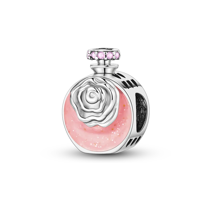 925 Sterling Silver Heart Shaped Warm Family Charm Beads Butterfly Flower Pendant